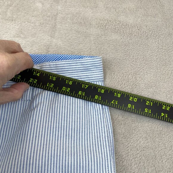 Chaps Men's Shorts Size 36 Blue & White Striped Cotton Blend - Picture 5 of 11